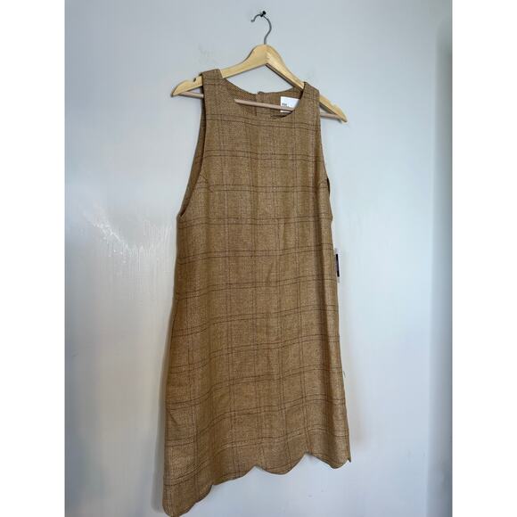 NWT Lisa Marie Fernandez The Scallop Shift Dress Natural Basketweave Linen - Picture 3 of 8